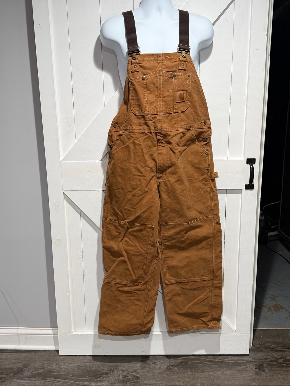 Men's  Carhartt Brown Workwear Bib Overalls - Durable Canvas Pants